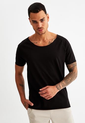 T-Shirt Basic Col Rond Homme Ample Taille XL Leif Nelson Sweatshirt Pullover LN6340