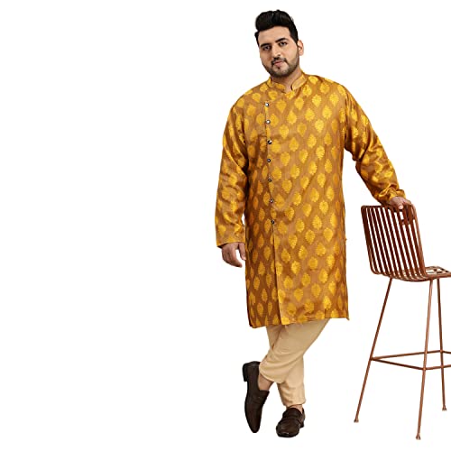 Image of SOJANYA (Since 1958, Men's Silk Blend Grey Kurta Pyjama & Silk Blend Jacket Combo