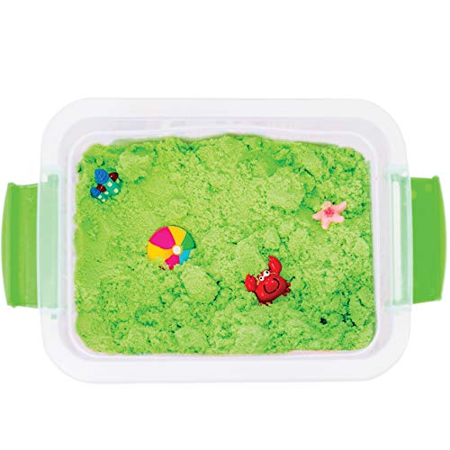 Fun and Function at The Beach Weighted Sand with 11 Beach-Themed Pieces - Great for Children with Special Needs or Sensory Issues - Won’t Stick to Clothing or Surfaces - 2 lbs. of Sand