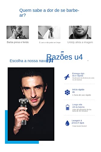 NUTOT barbeador elétrico,Cabeça aparadora de pêlos do nariz, Lâmina aparadora de cabelo,Conjunto de