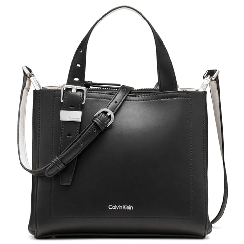 Calvin Klein Lowen Triple Compartment Crossbody, Black/White, One Size - image 1