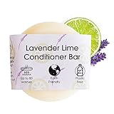 Lavender Lime Hair Conditioner Bar, Natural Hair Care Bar for Frizzy Hair, Vegan Hair Bars, Plastic-Free, No Chemicals & Preservatives, Up to 80 Washes, 60g - The Natural Spa