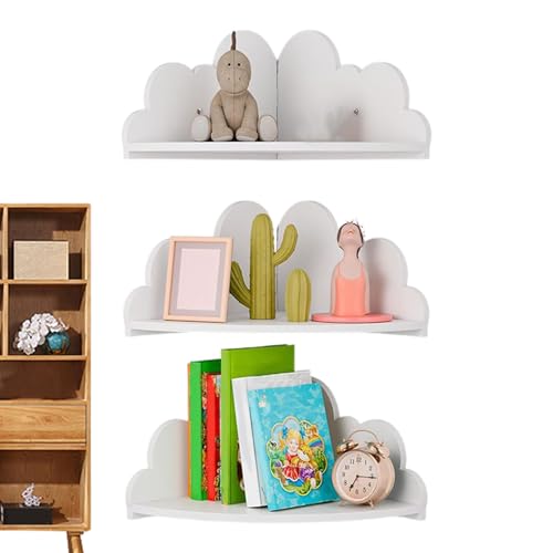 Doslilyy Estante de esquina | Estantería de pared de nube, estante de almacenamiento de esquina para libros, juguetes, dormitorio, sala de estar, oficina, apartamento, sala de juegos, espacios