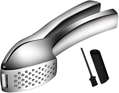 Opiniones y reviews de Exprimidor de ajos favoritos de las personas. 39 U Chef Prensa para ajos manual de acero inoxidable de grado alimenticio, trituradora y picadora de ajo con diseño ergonómico