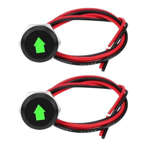 OTOTEC Lot de 2 Clignotants LED pour Tableau de Bord en Métal 300 Mm 26 AWG 12 V CC pour Voiture Camion Bateau Vert