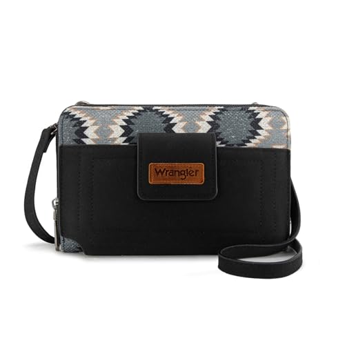 Wrangler Small Crossbody Wallet for Women RFID Blocking Phone Purse Shoulder Bag Handbags with Credit Card Slots