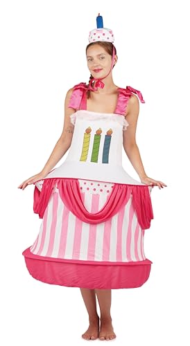 P 'Tit Payaso 86899 Disfraz Adulto Mujer Pastel de cumpleaños – Talla única – Multicolor