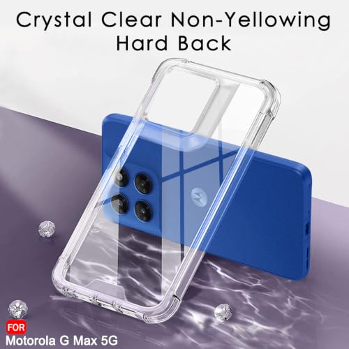 Image of TheGiftKart Crystal Clear Back Cover Case for Motorola Moto G Max 5G | 360 Degree Protection | Shock Proof Design | Transparent Hard Back Cover Case for Moto G Max 5G (PC & TPU, Transparent Bumper)