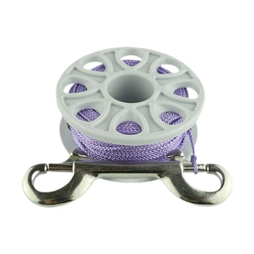 Vaveren Finger Spool Scuba Diving Reel, Easy Grip Compact Dive Reel Scuba Spool Finger Reel for Snorkeling Wreck Exploration Supply, Violet Line