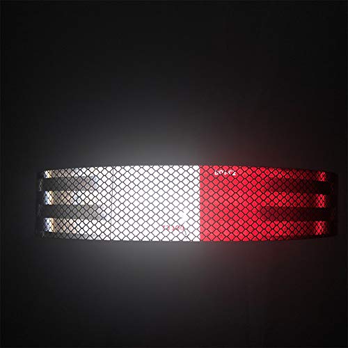 Dot-C2 Red/White Reflective Safety Tape,Conspicuity Tape,2 Inch X 75 Ft - For Vehicles,Trailers,Boats,Signs #TOP3