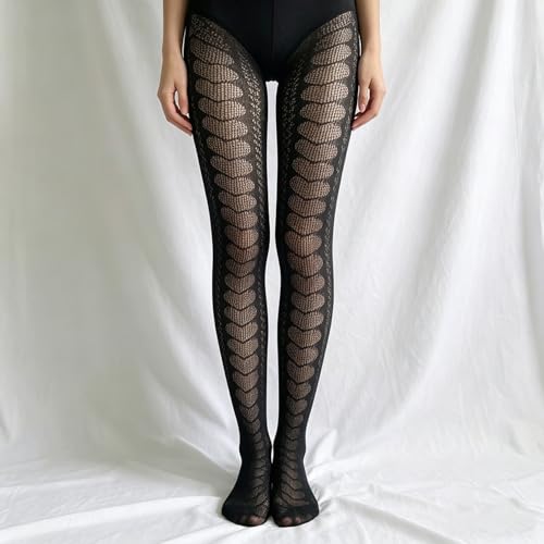 Image of Black Sheer Tights Y2K High Waist Pantyhose with Bows Patterned Stockings for Women