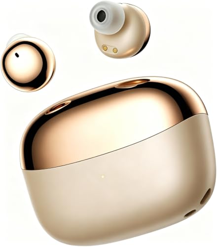 FADCAMELOS Auriculares Bluetooth 6.0 Ultra Mini, 2 en 1 con Modo Día y Noche, Sonido Estéreo HiFi y Micrófono, Cascos Inalámbricos Estéticos IPX5 para Sueño o Uso Casual