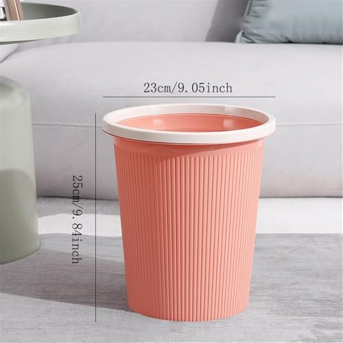 Papelera de baño rosa para oficina y cocina pequeña con diseño moderno a rayas 3