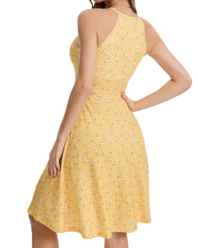 Image of ANYFITTING Built in Bra Halter Dresses for Women 2026 Summer Pockets Dress Flowy Midi Sundresses Beach Vacation
