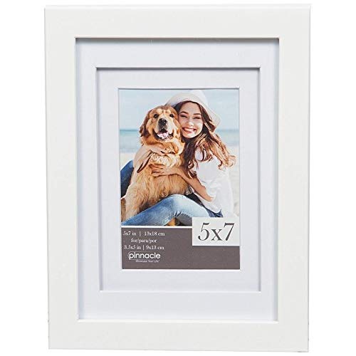 Wood White/White AIRFLOAT Mat 5x7/3.50x5 Frame by Pinnacle