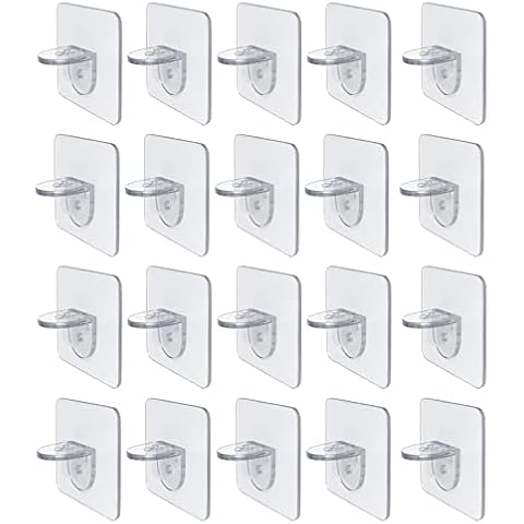 20Pcs Shelf Support Pegs Wardrobe Shelf Brackets Perforation-Free Layered Partitions Sticking Hooks for Closet Cabinet Furniture Cover