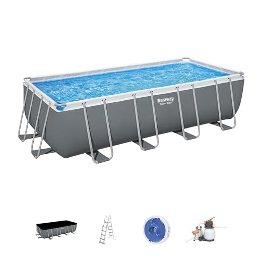 Piscine Hors Sol Rectangle BESTWAY Power Steel™ 549 x 274 x 132 cm avec Filtre à Sable, échelle, bâche