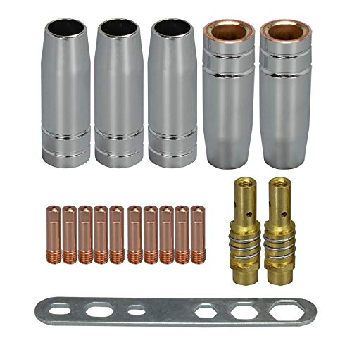 RIVERWELD Pointe de contact MB15 15AK 0.8mm M6 & porte-conseils Difuser et coupe de protection pour torche de soudage MB15 15AK MIG 18pk