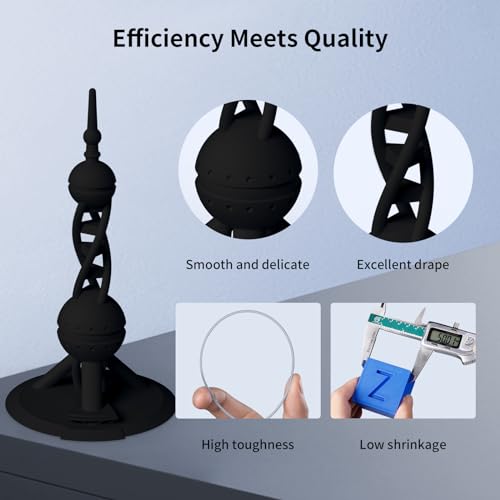 Image of ANYCUBIC High Speed 3D Printer Filament 1.75mm, Print Up to 10X Faster, Rapid PLA Filament with High Prints Quality, Dimensional Accuracy + /- 0.02mm, 1KG Reusable Spool, Black