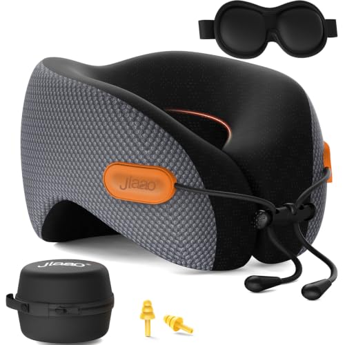 Image of Ergonomic Travel Pillow,100% Memory Foam Travel Neck Pillow For Airplanes