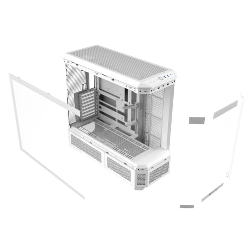 Image of Thermaltake View 600 TG; Full Tower; 420mm Radiator Support; 480mm GPU Clearance; Hidden Connector Support; Rotatable PCIe Slots; 220mm PSU Clearance; Snow; CA-11H-00F6WN-00