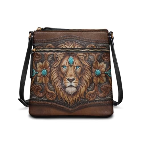 Image of Leather Women Crossbody Hobo Bag Satchel Purse Handbag with Adjustable Shoulder Strap and Zipper Pockets