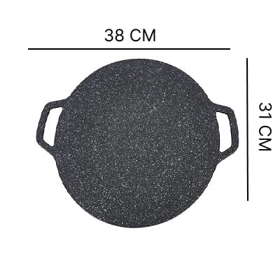 VBM Korean Style Non-Stick Plate Omelette Pan, Teppanyaki Fry Pan Good Heat Insulation Frying Pan High Strength Solid Aluminum Multi Purpose Pan with Wooden Handle 1