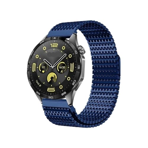 [LOKLNEYK] �ɓK������Huawei Watch 4 Pro/GT5 Pro /GT5 /4 /46mm�ɓK������20mm 22mm���^���X�`�[���X�g���b�v(Dark Blue,For Huawei GT5 4 46mm)