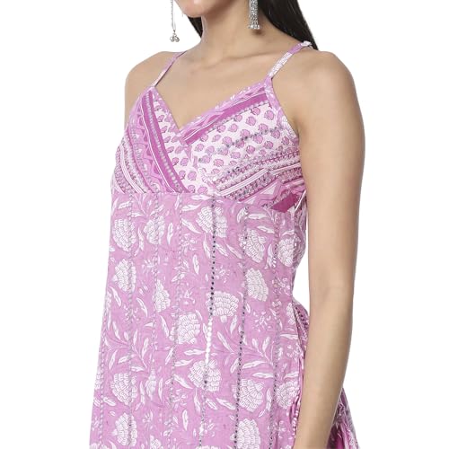 Image of BIBA Women Cotton Straight Printed Suit Set
