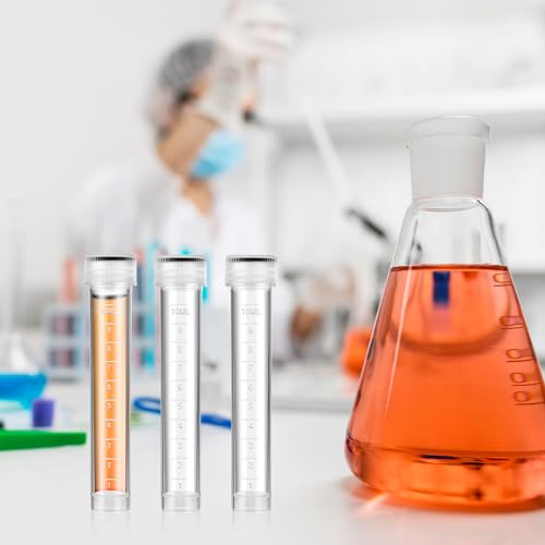 10PCS 10ml Clear Plastic Test Tubes with Caps, Sample Frozened Test Tubes Vials Seal Cap Container for Laboratory School Scientific Experiments, Liquid Storage - Image 8