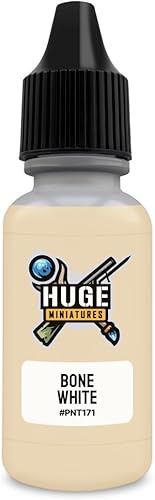 Huge Miniatures Pintura acrílica, color de modelado a escala en miniatura de color blanco hueso, botella con cuentagotas de 0.6 fl oz