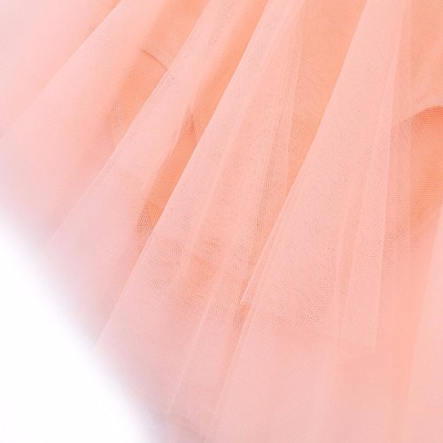 YiZYiF Girl's Ballerina Camisole Sequined Dancing Lyrical Dress Asymmetric Skirt Dancewear Orange 5-6 - Thumbnail 5