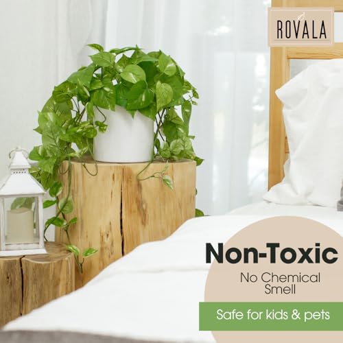 ROVALA Silk Plants for Home Decor Indoor in Pot Realistic Artificial Plants Fake Hanging Plants Faux Plants Indoor Fake Potted Plants Fake Plants for Shelves Bathroom Plants, Fake Pothos (Light Green) - Image 7