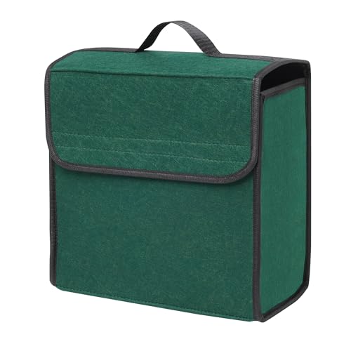 Image of JVCV Car Trunk Boot Organizer, Car Storage and Organizer Anti Slip Car Accessories Organizer for Car, Suv, Sedan, Truck, Minivan Anti Slip Bottom (Small - Green)
