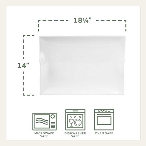 Everyday White 5278266 by Fitz and Floyd Servierschüssel und Servierplatte mit rechteckigem Griff, Porzellan, Weiß 8 Everyday White 5278266 by Fitz and Floyd Servierschüssel und Servierplatte mit rechteckigem Griff, Porzellan, Weiß