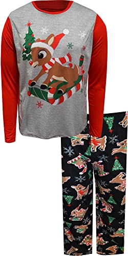 Briefly Stated Mens Rudolph The Red-Nosed Reindeer Guys Christmas Pajama