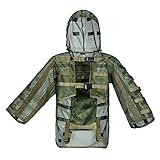 Traje De Camuflaje, 3D Camuflaje Capa ropa de camuflaje militar Poncho Camuflaje Hombre ,Caza De Bosque Tiro, Sniper Airsoft,Ocultar, Ejército, Militar, Cazar Camping Fotografía ( Color : GREEN )