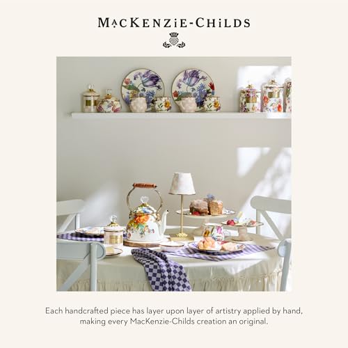 Image of MACKENZIE-CHILDS LED Cafe Table Lamp, Pink-and-White Rosy Check