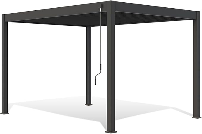 Amazon.de WEIDE® Deluxe Pavillon in Anthrazit mit Lamellendach 3x4 m I
