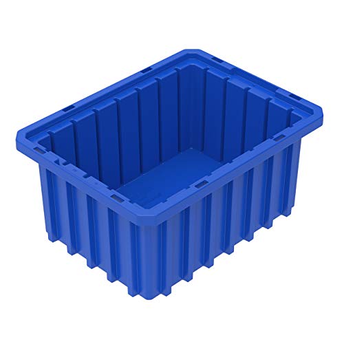 Akro-Mils 33105 Akro-Grid Plastic Slotted Dividable Modu Box Stackable Grid Storage Tote Container, (10-7/8-Inch L x 8-1/4-Inch W x 5-Inch H), (20 Pack), Blue