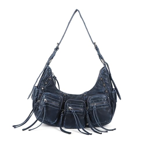 Image of Angel Kiss Hobo Bags Purse for Women Y2K Shoulder Bag Multi Pockets Designer Satchel Studded Handbags with Strap