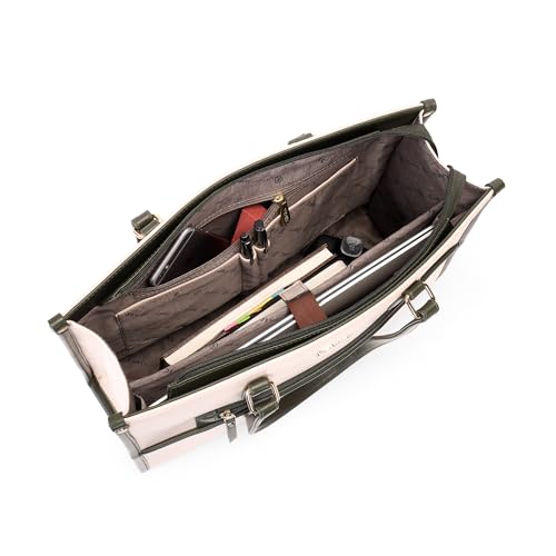 Image of EXOTIC Aveline Work Tote Bag for Women | Multi-Compartment Laptop Tote with Luggage Sleeve & Front Zip Pocket | Fits up to 14-Inch Laptop | Office & Travel Handbag