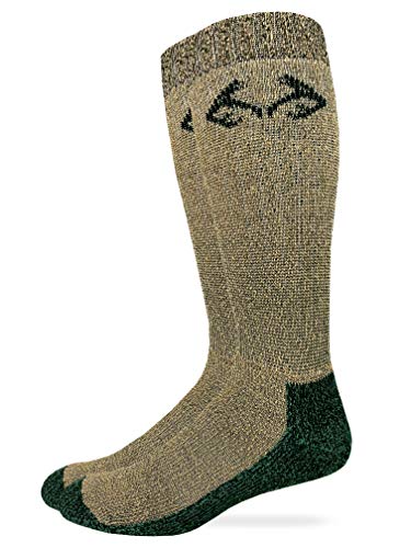 Realtree Mens Wool Blend Moisture Wicking Over the Calf Boot Socks 2 Pair Pack