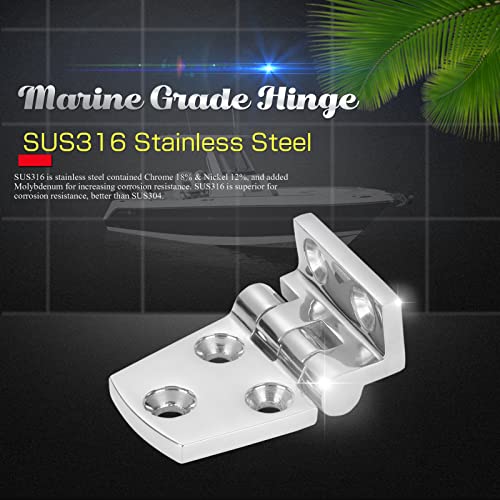 9Tong Heavy Duty Boat Cabinet Hinge - Steel Mirror Polished Marine Deck Hatch Offset Short Side SUS316 - 1.51 x 2.12 Inch - 2pcs - Image 2