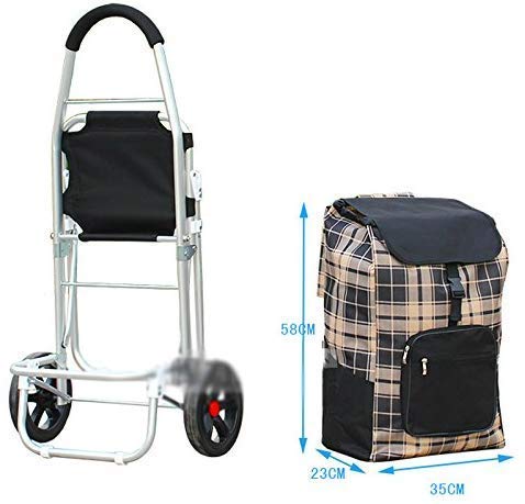 SENWEI Multifunktions-Einkaufstrolley mit großem Fassungsvermögen, leicht, faltbar, mit Sitz, Schubkarre, mit 2 Rädern… – Bild 3
