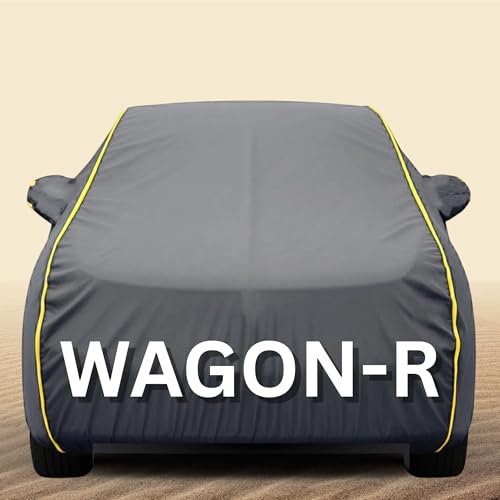 Image of 100% Waterproof Wagonr Car Cover Heavy Duty - Premium Polyester Car Body Cover, All Weather Outdoor Protection, UV Resistant, Dustproof, Windproof, Heat Resistant, Scratch Resistant (Grey)