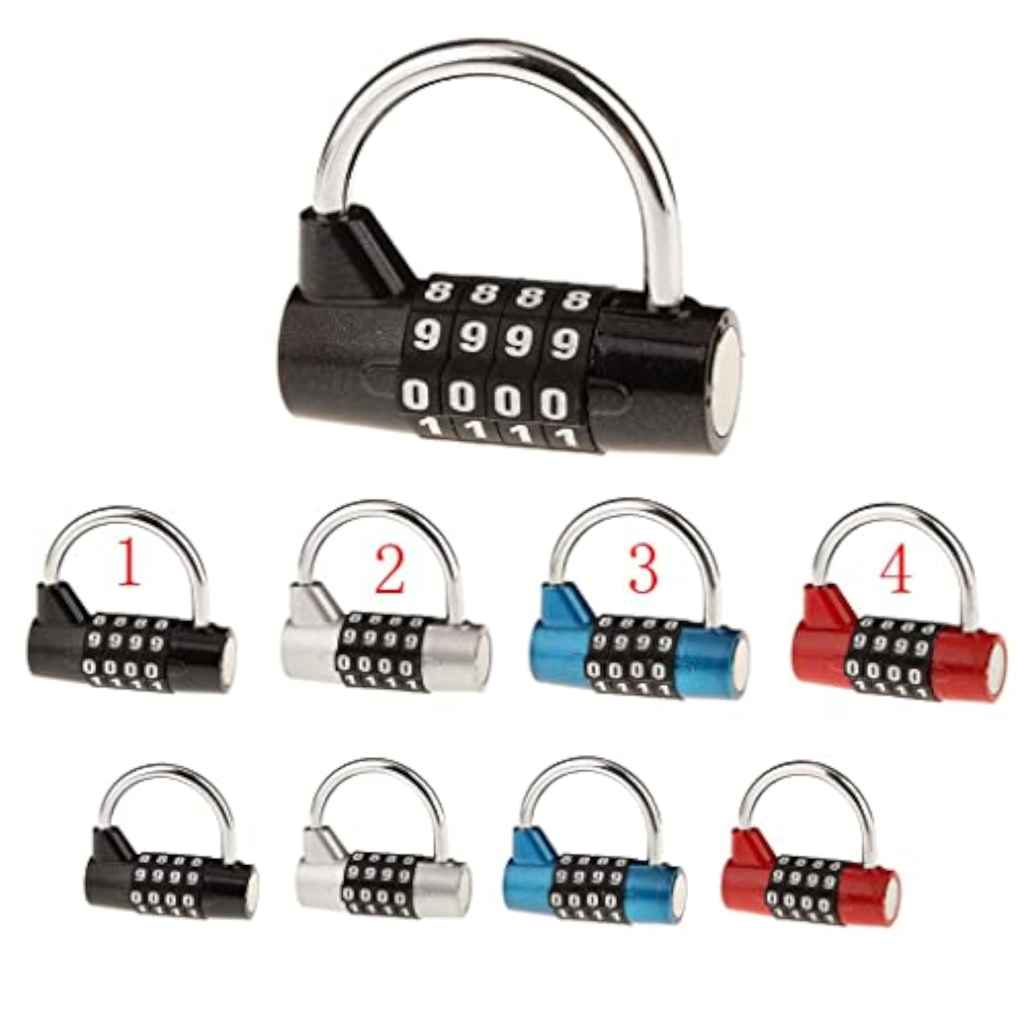 4 Digit Combination Padlock for Travel Luggage Locker - Blue