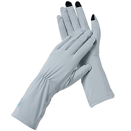 Rękawice ochronne UPF50 + Rękawice ochronne na słońce pojedyncze rękawice antypoślizgowe UV (Color : Gray, Size : L)