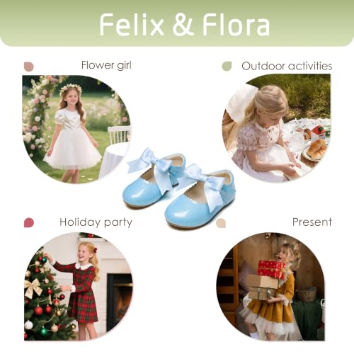 Image of Felix & Flora Toddler Flower Girl Dress Shoes - Baby Girl Ballet Mary Jane Flats for Party School Wedding