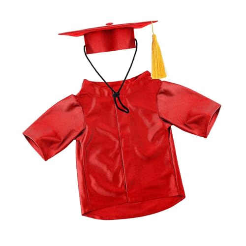 Disfraz para perro graduación rojo lavado a máquina